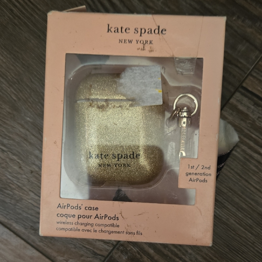 Kate Spade Glittering Gold AirPods Case